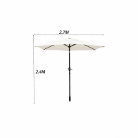 Umbrela de protectie solara pentru gradina, diametru de 2.7 m, crem, Vivo, PU27